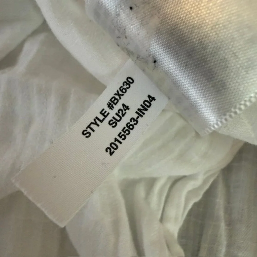 J.Crew Soleil Gauzy Cotton Pants Wide Leg Tie Waist Elastic White Large